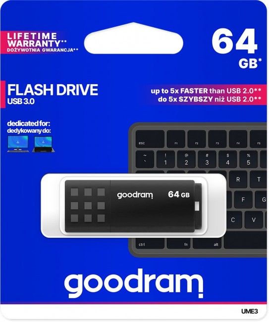 GOODRAM 64GB UME 3 czarny [USB 3.0]